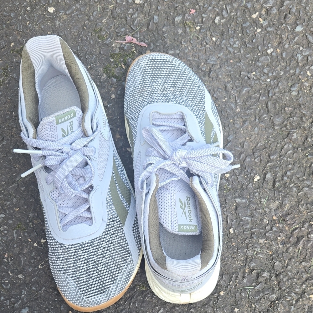 Reebok Women's Gray and Olive Sneakers
